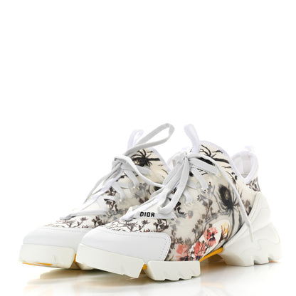 Christian Dior Neoprene Rubber Champetre Print Womens D-Connect Sneakers 35.5 White Multicolor 3 of 9