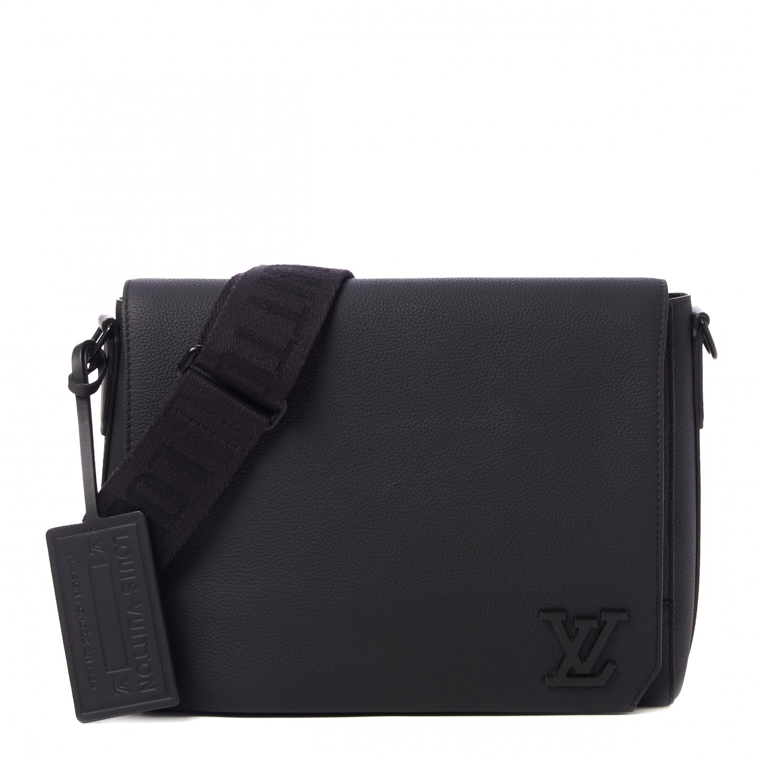 Louis Vuitton Calfskin Aerogram Messenger Black 1 of 7