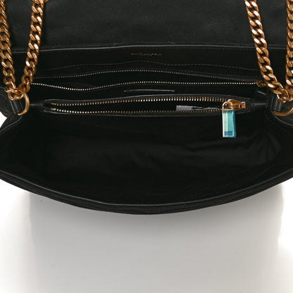 Saint Laurent Suede Y Quilted Monogram Medium Loulou Chain Satchel Black 7 of 20