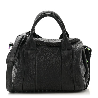 Alexander Wang Pebbled Lambskin Rocco Matte Black Iridescent Hardware 1 of 10