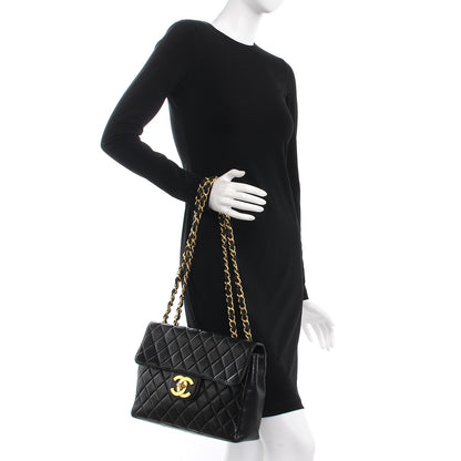 Chanel Lambskin Quilted Jumbo Single Flap Black 3 of 14
