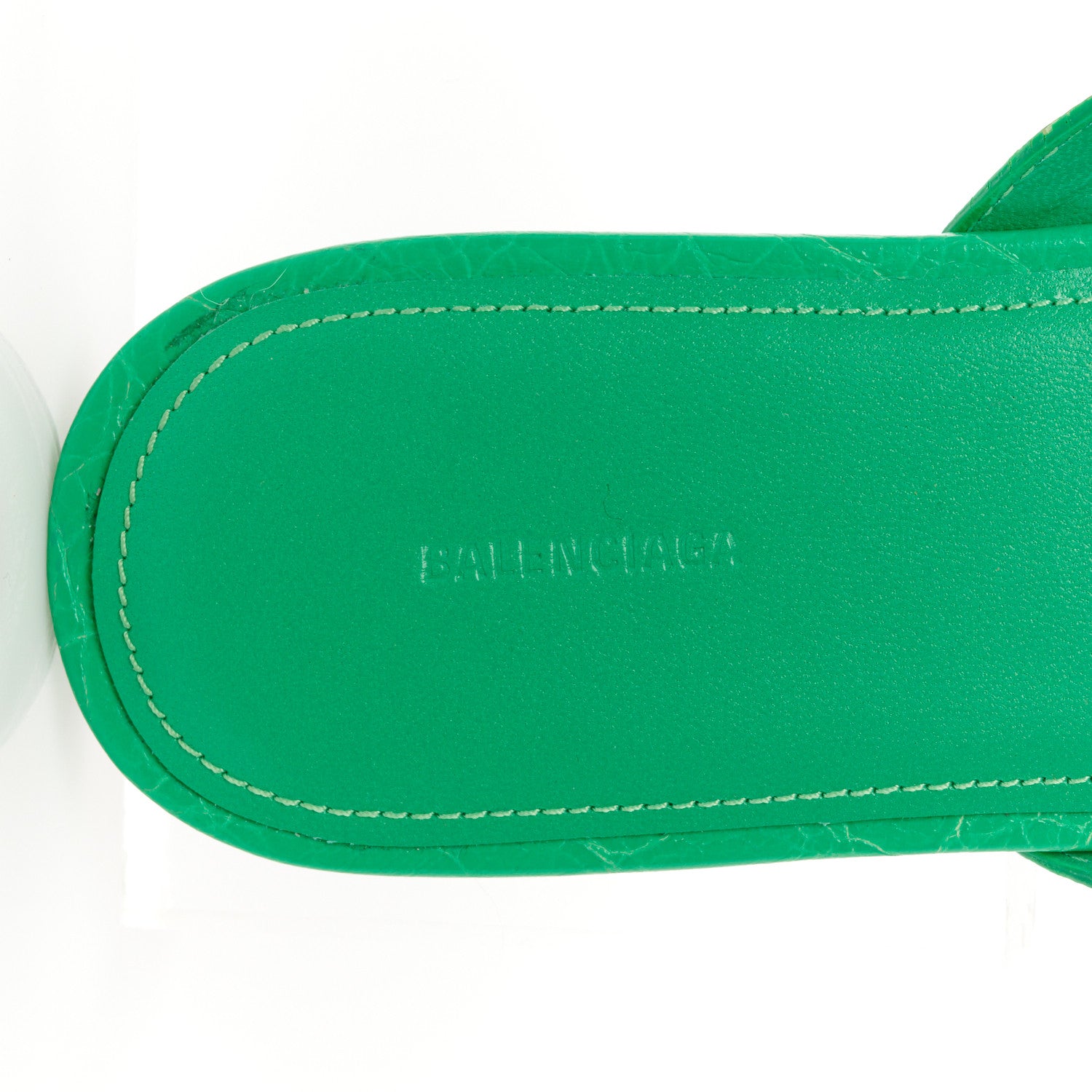 Balenciaga Agneau Arena Cagole Flat Slide Sandals 35 Vivid Green 7 of 11