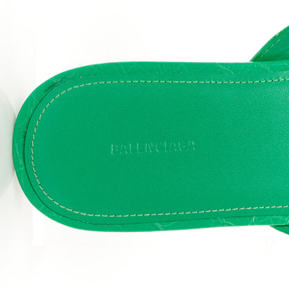 Balenciaga Agneau Arena Cagole Flat Slide Sandals 35 Vivid Green 7 of 11