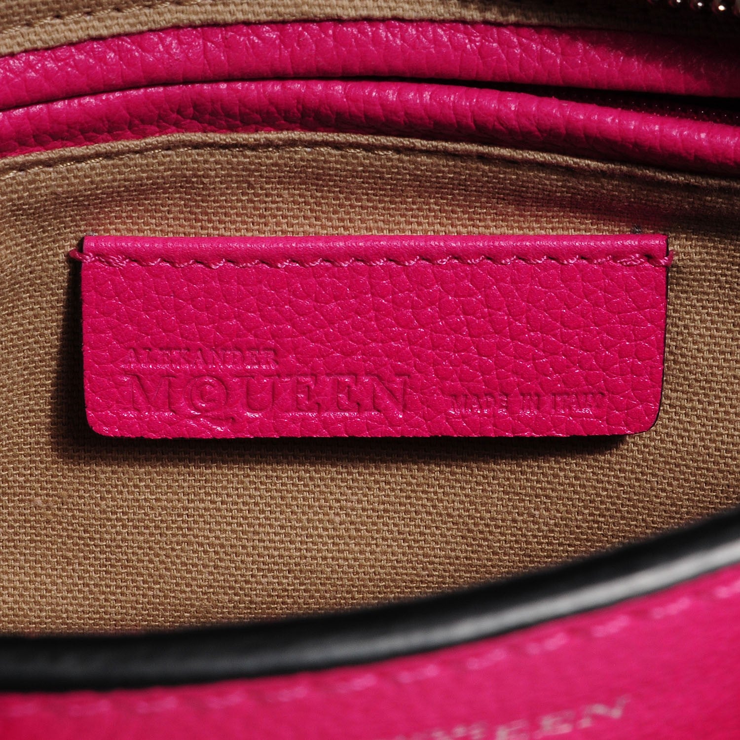 Alexander McQueen Grainy Calfskin Mini Padlock Zip Satchel Pink 5 of 7