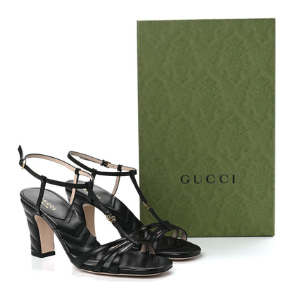 Gucci Nappa Matelasse T-Strap 40mm Sandals 37.5 Black 9 of 9