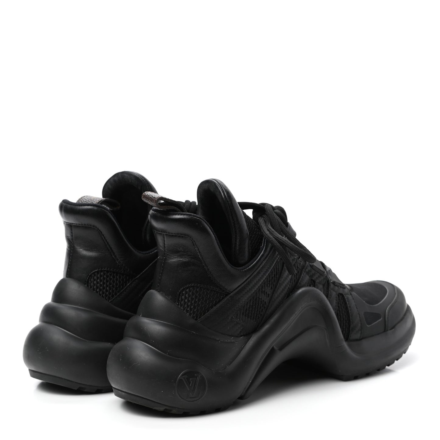 Calfskin Technical Nylon LV Archlight Sneakers 37 Black