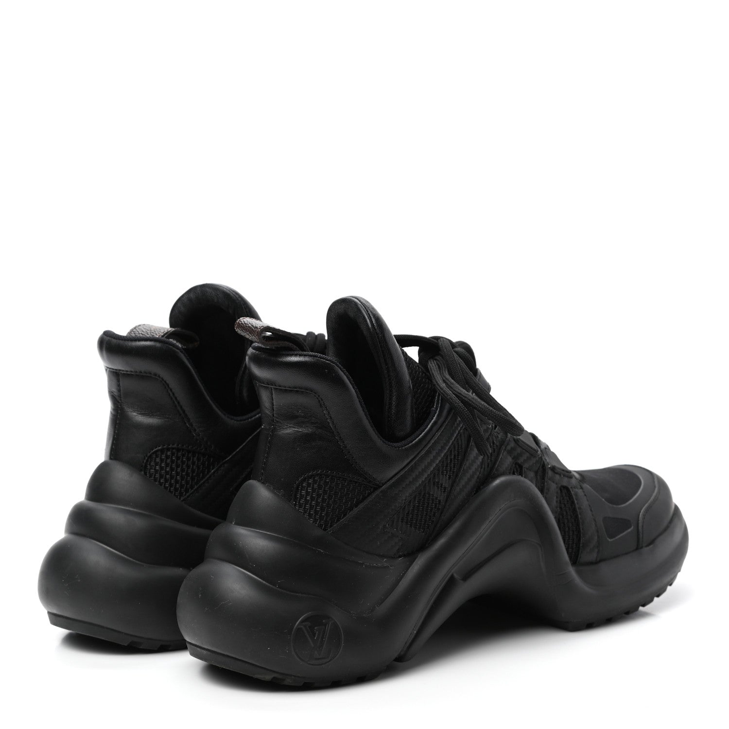 Louis Vuitton Calfskin Technical Nylon LV Archlight Sneakers 37 Black 4 of 10