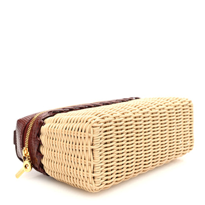 Loro Piana Wicker Lizard East West L19 Extra Pocket Pouch Smoked Caramel 4 of 9