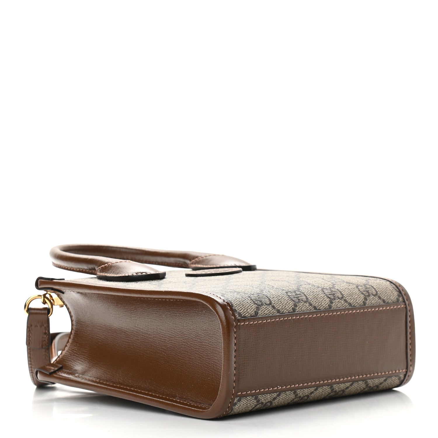 Gucci GG Supreme Monogram Azalea Calfskin Mini Retro Interlocking G Tote Bag Beige Ebony Brown Sugar 4 of 9