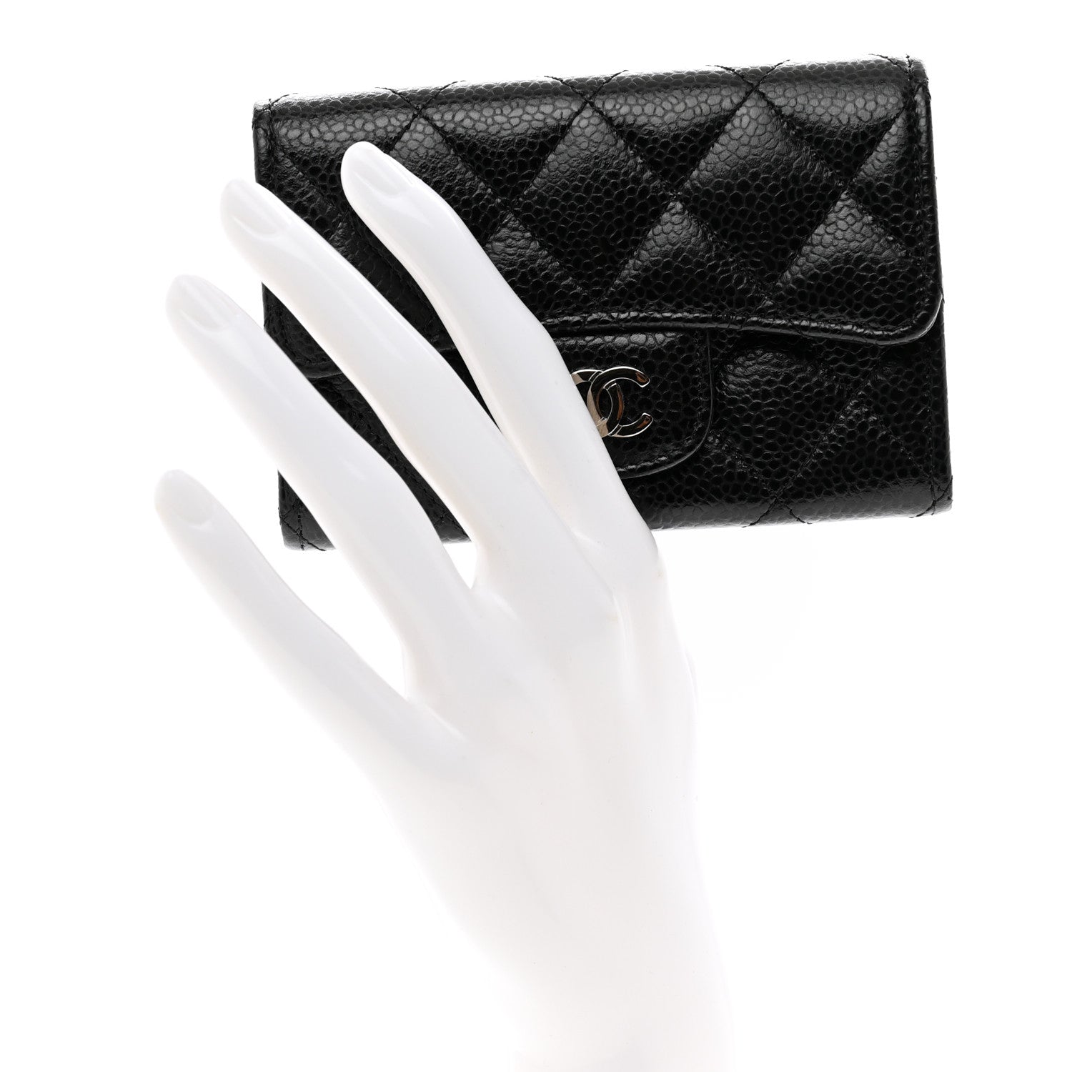 Chanel Caviar Quilted Flap Card Holder Black 2 of 9