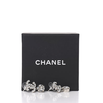 Chanel Crystal CC Drop Earrings Silver 5 of 5