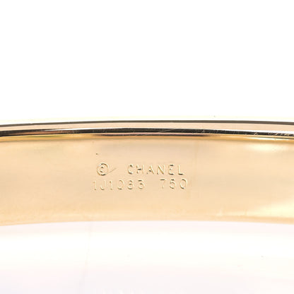 Chanel 18K Yellow Gold Amethyst Peridot Aquamarine Baroque Bangle Bracelet 4 of 5
