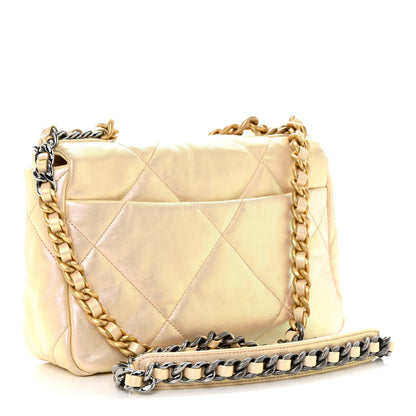 Chanel Iridescent Lambskin Quilted Medium Chanel 19 Flap Pink 3 of 11