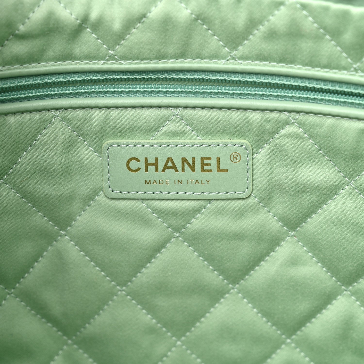 Chanel Shiny Calfskin Quilted Small Chanel 22 Light Green 7 of 11