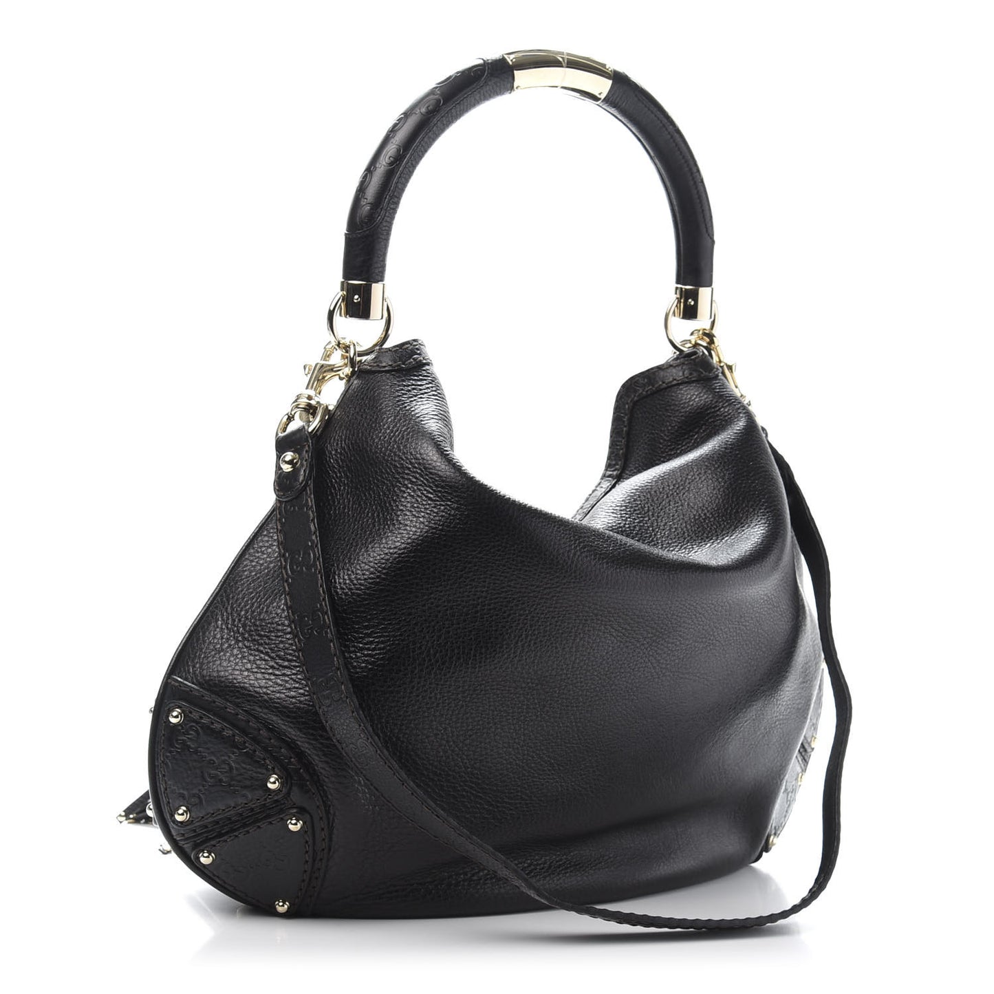 Calfskin Large Indy Top Handle Hobo Black