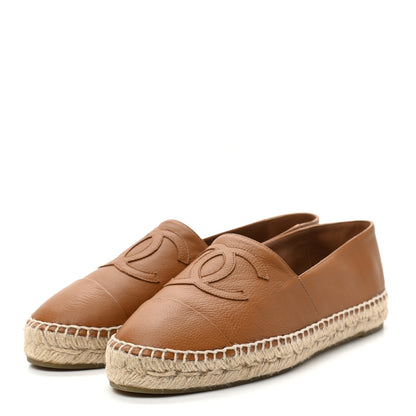 Chanel Calfskin CC Espadrilles 41 Light Brown 3 of 8