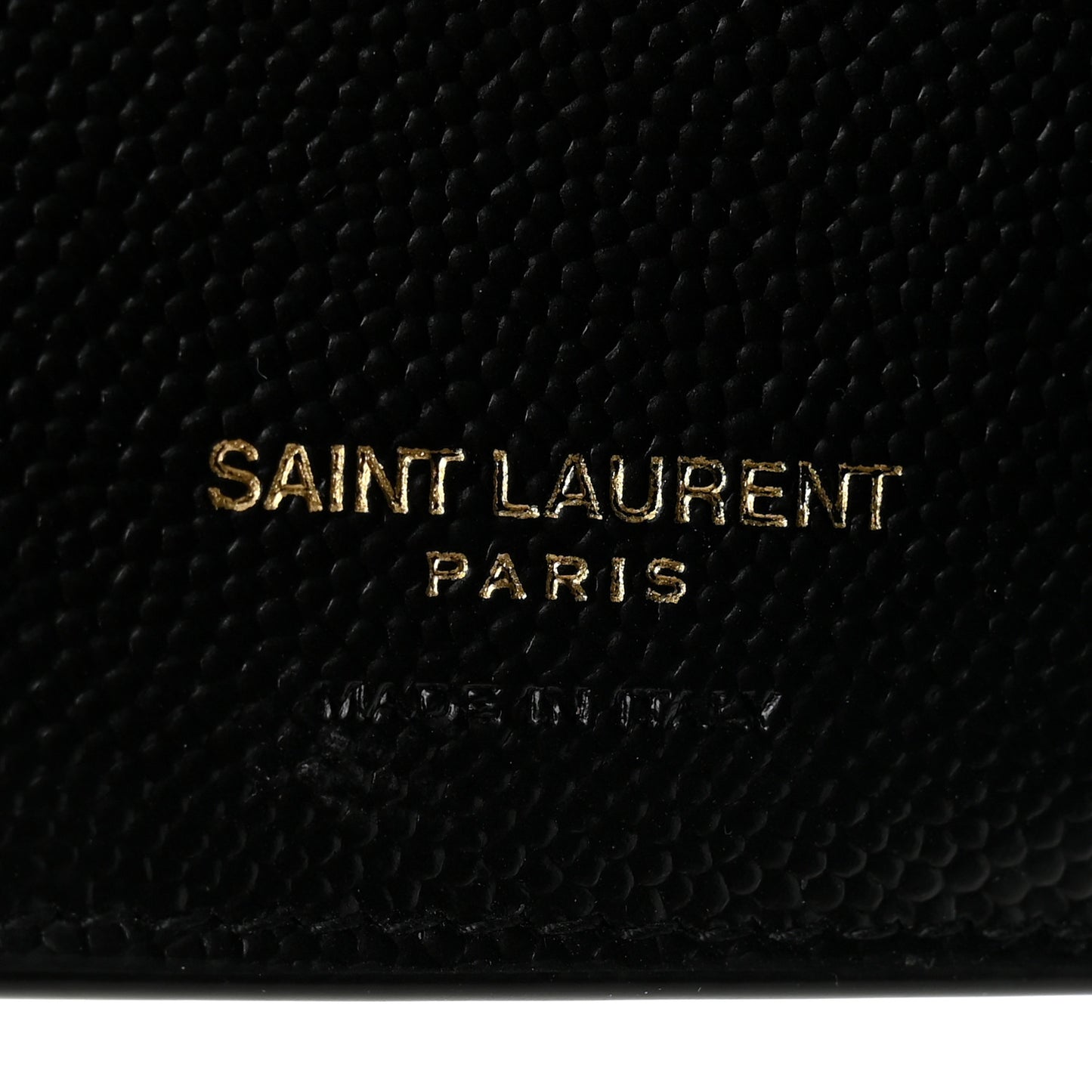 Grain De Poudre Matelasse Chevron Monogram Compact Tri Fold Wallet Black