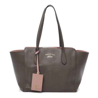 Gucci Dollar Calfskin Small Swing Tote Grey Field Soft Pink 1 of 13