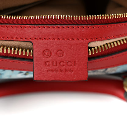 Gucci GG Supreme Monogram Blooms Small Boston Beige Blue Navy Hibiscus Red 6 of 10