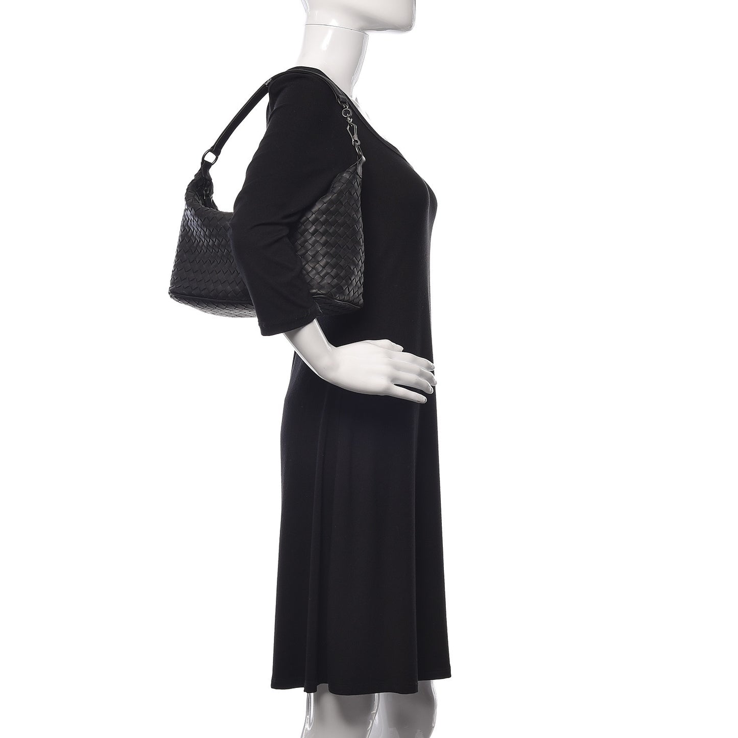 Nappa Intrecciato Small Shoulder Bag Black