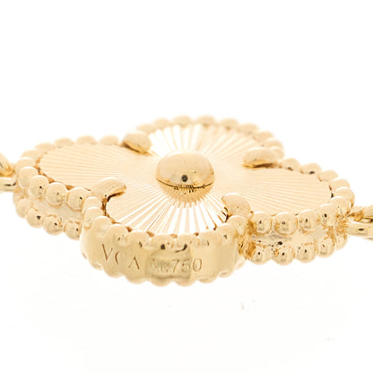 Van Cleef & Arpels 18K Yellow Gold Diamond 5 Motifs Guilloche Vintage Alhambra Bracelet 3 of 6