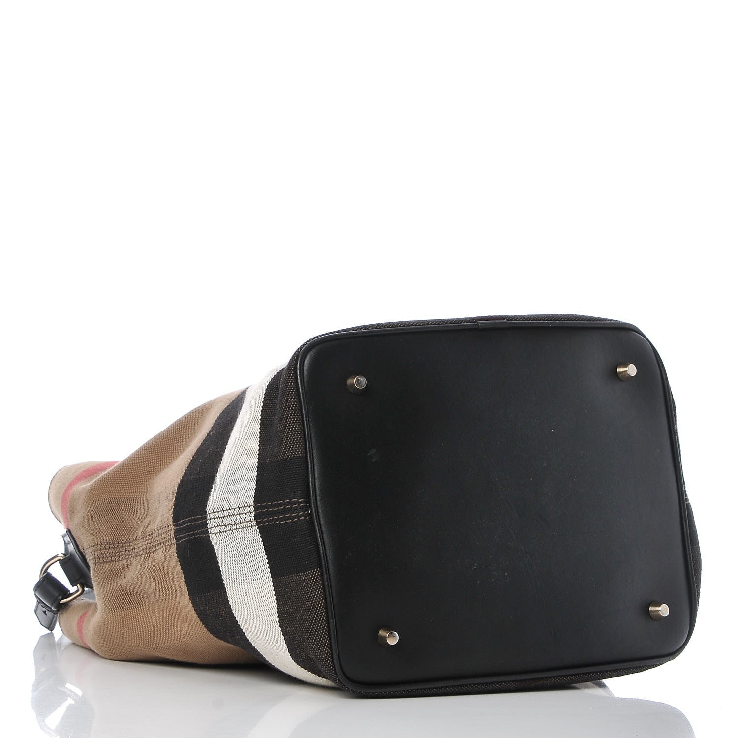 Burberry Canvas Mega Check Medium Ashby Hobo Black 4 of 8