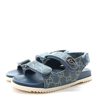 Gucci New Denim Delave GG Monogram Womens Dad Sandals 38 Light Blue Avion 4 of 9
