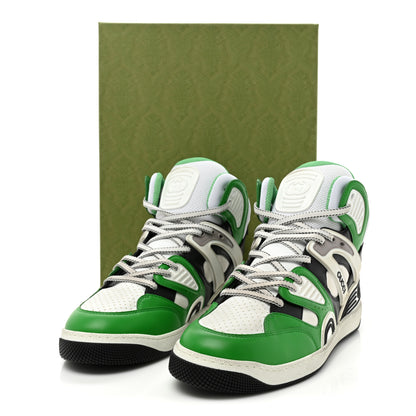 Gucci Demetra GG Supreme Monogram Mens Basket High Top Sneakers 9.5 Great White Green Black 11 of 11