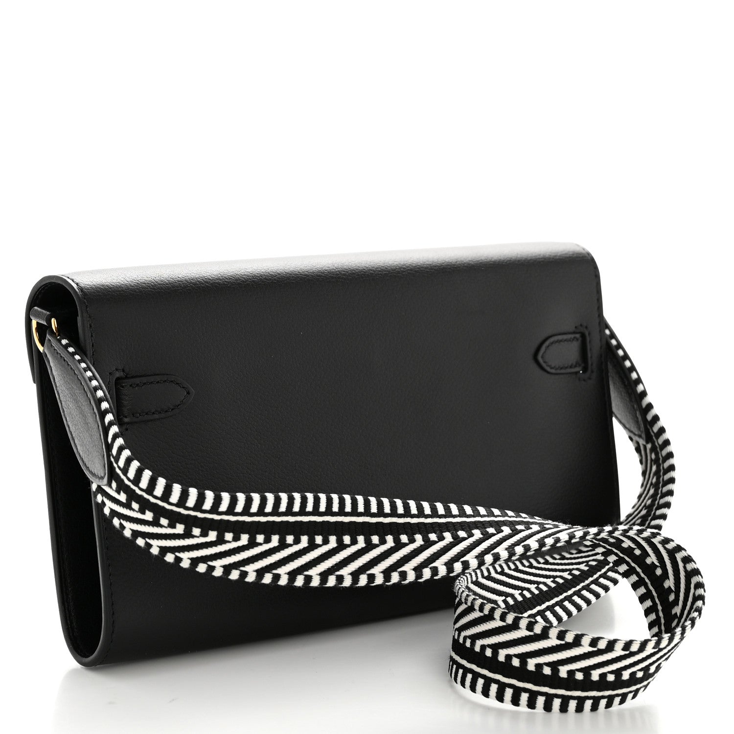 Hermes Evercolor Cavale Kelly Wallet To Go Black Ecru 2 of 14