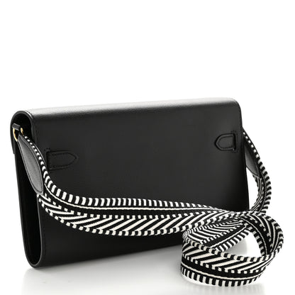 Hermes Evercolor Cavale Kelly Wallet To Go Black Ecru 2 of 14