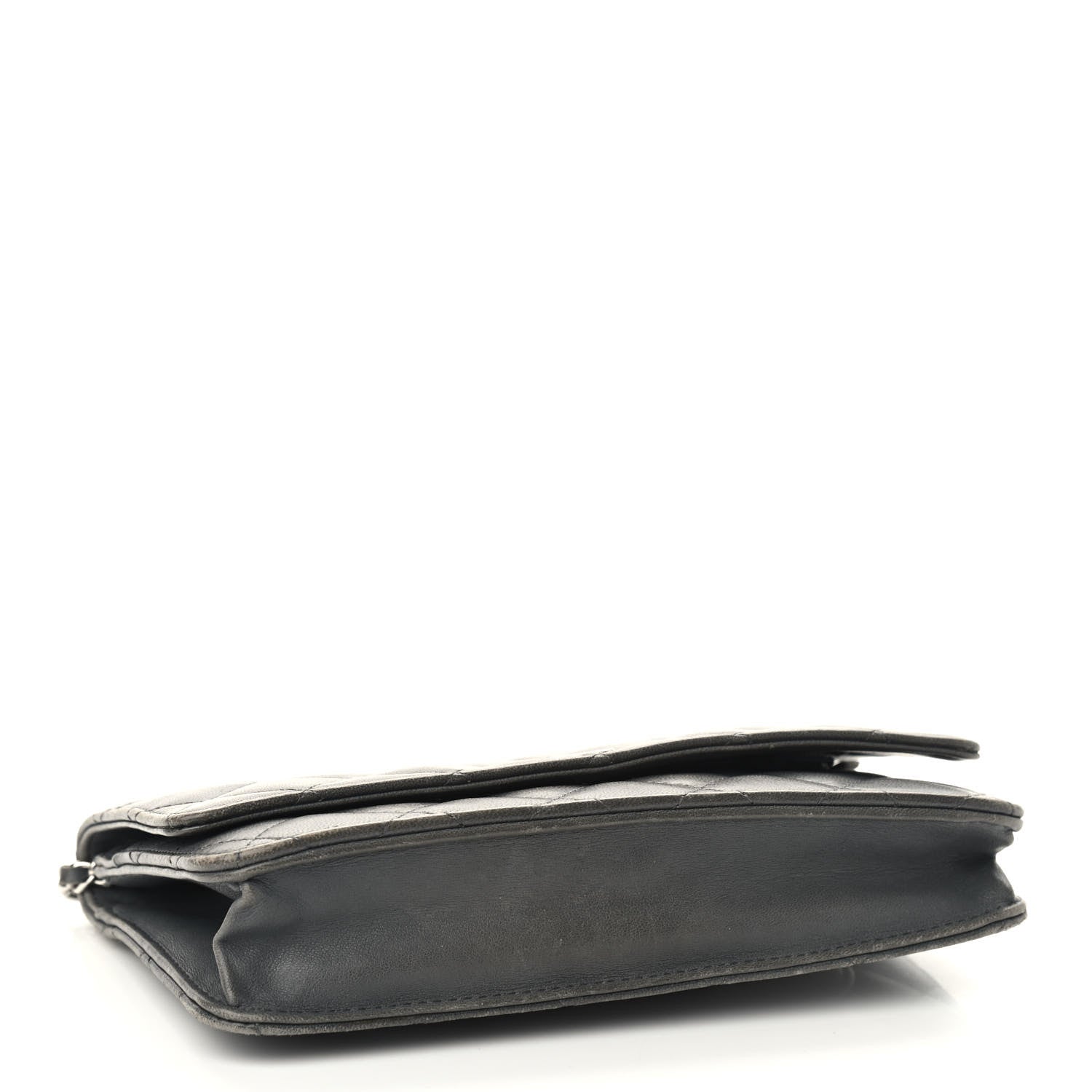 Chanel Iridescent Lambskin Quilted Wallet On Chain WOC Grey 4 of 12