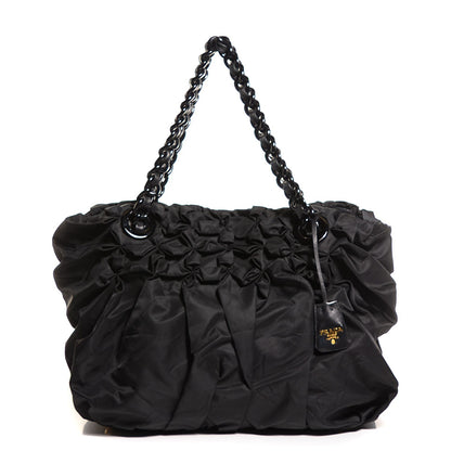 Prada Tessuto Nylon Origami Pleated Tote Black 1 of 11