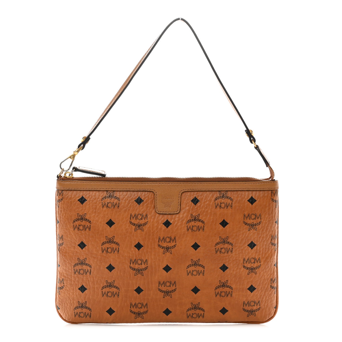 Visetos Medium Stark Wristlet Pouch Cognac