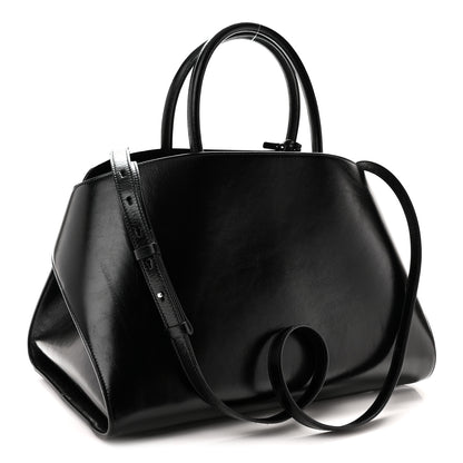 Salvatore Ferragamo Shiny Calfskin Medium Hug Zip Pocket Shoulder Bag Black 3 of 9