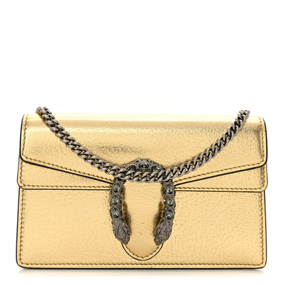 Gucci Metallic Calfskin Super Mini Dionysus Shoulder Bag Gold 1 of 9