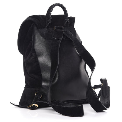 Balenciaga Baby Daim Suede Gold Metallic Edge Hardware Backpack Black 3 of 12