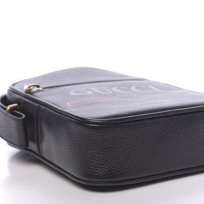 Gucci Grained Calfskin Logo Messenger Bag Black 8 of 10