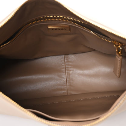 Prada Soft Calfskin Large Aimée Shoulder Bag Travertine 5 of 9