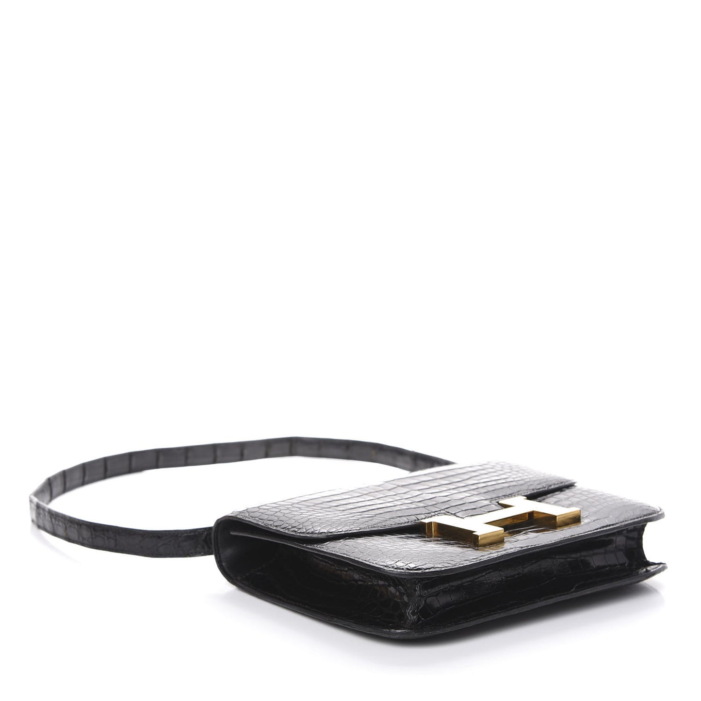 Shiny Porosus Crocodile Constance 24 Black