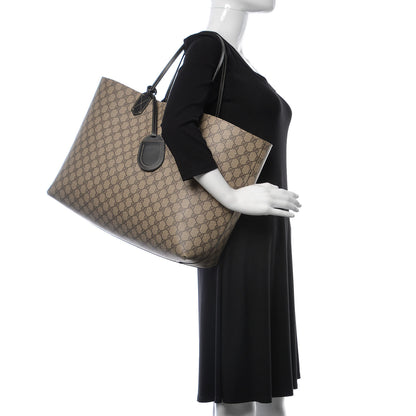 Gucci GG Supreme Monogram Large Reversible Tote Beige Black 3 of 20