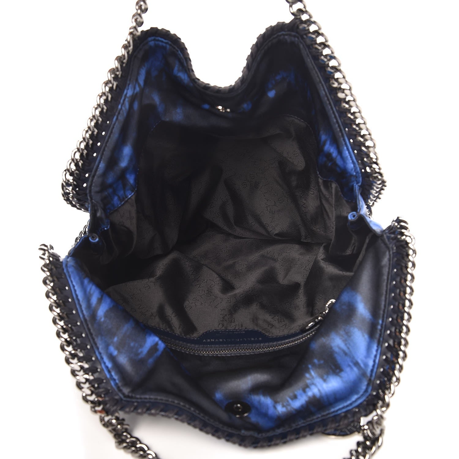 Stella McCartney Tie Dyed Satin Small Falabella Fold Over Tote Cerulean 5 of 7