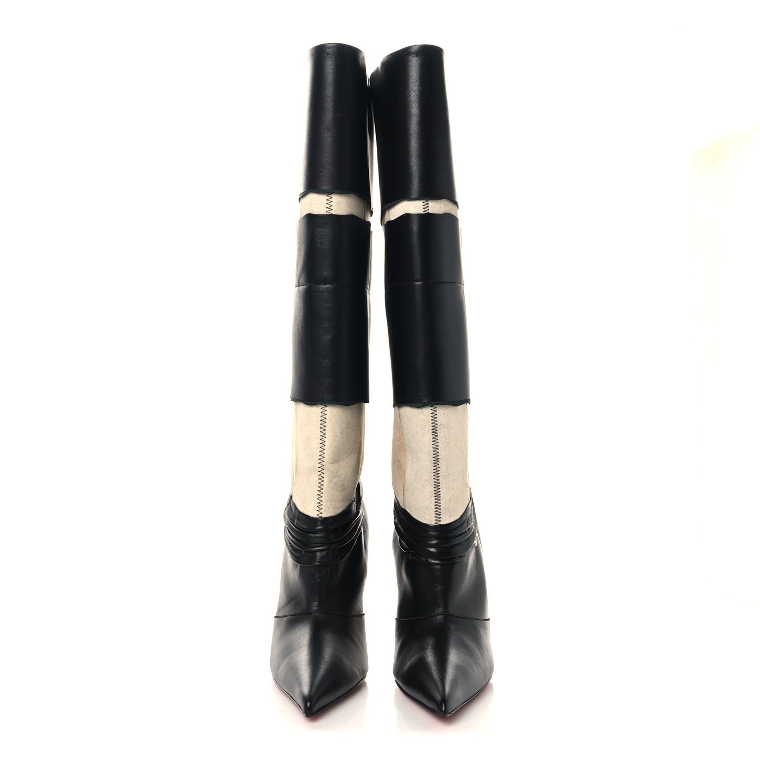 Christian Louboutin X MAISON MARGIELA Nappa Xrismarteen 100 Knee High Boots 37.5 Black 2 of 7