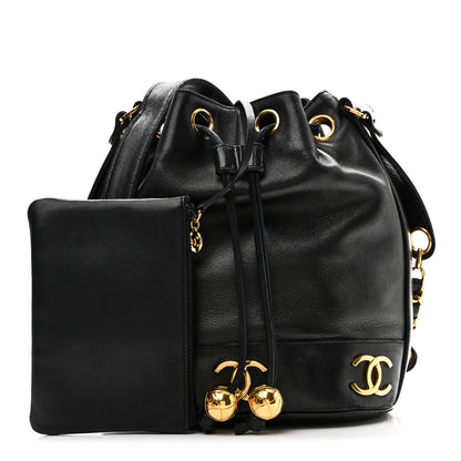 Chanel Lambskin CC Drawstring Shoulder Bag Black 3 of 11