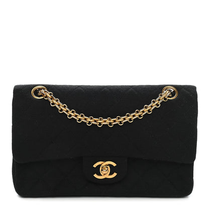 Chanel Jersey Quilted Medium Double Flap Black 1 of 9