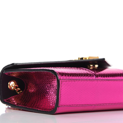 Saint Laurent Metallic Ayers Monogram Shoulder Bag Shiny Fuxia 6 of 9