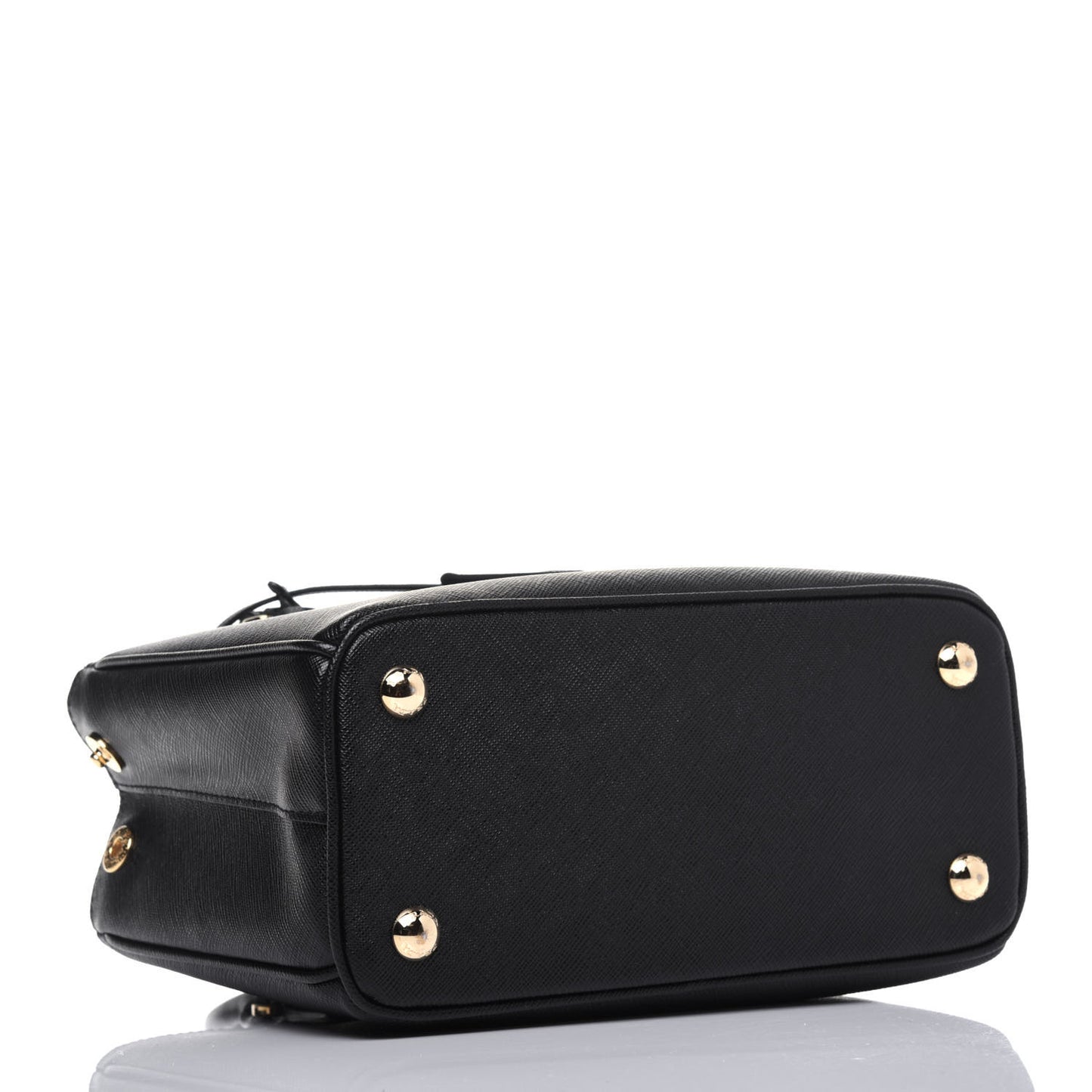 Saffiano Lux Micro Galleria Shoulder Bag Black