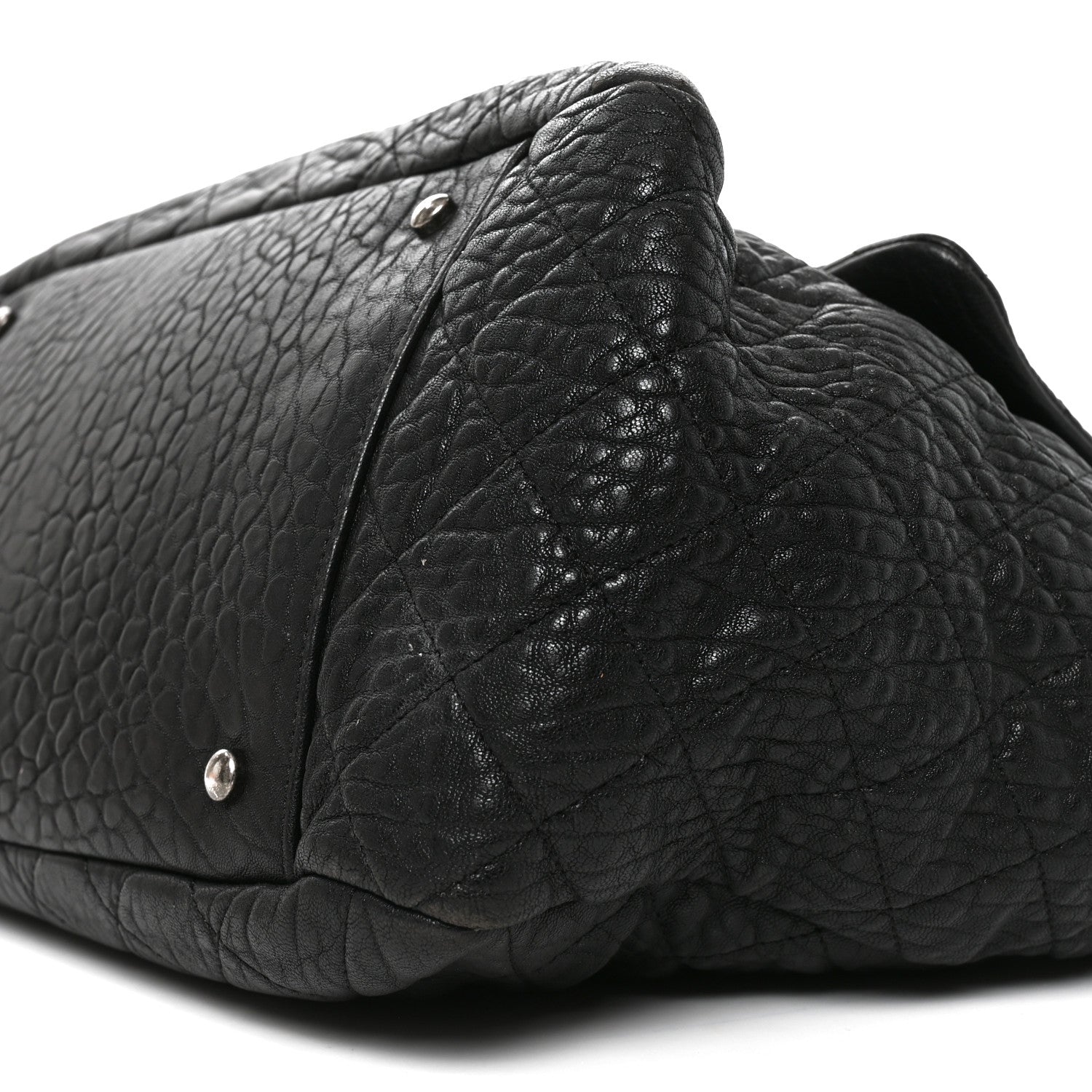 Chanel Crumpled Lambskin Quilted Large Tote Black 9 of 9