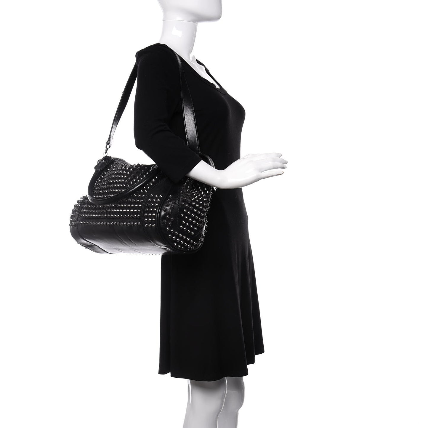 Lambskin Studded Medium Edenham Satchel Black