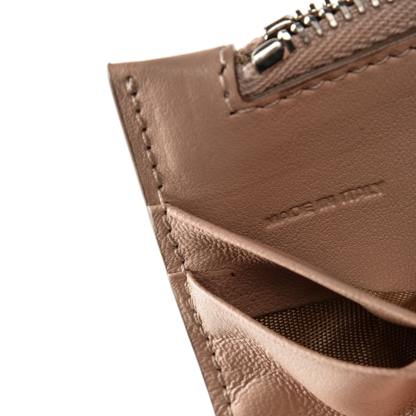 Calfskin Logo Debossed Crossbody Light Pink