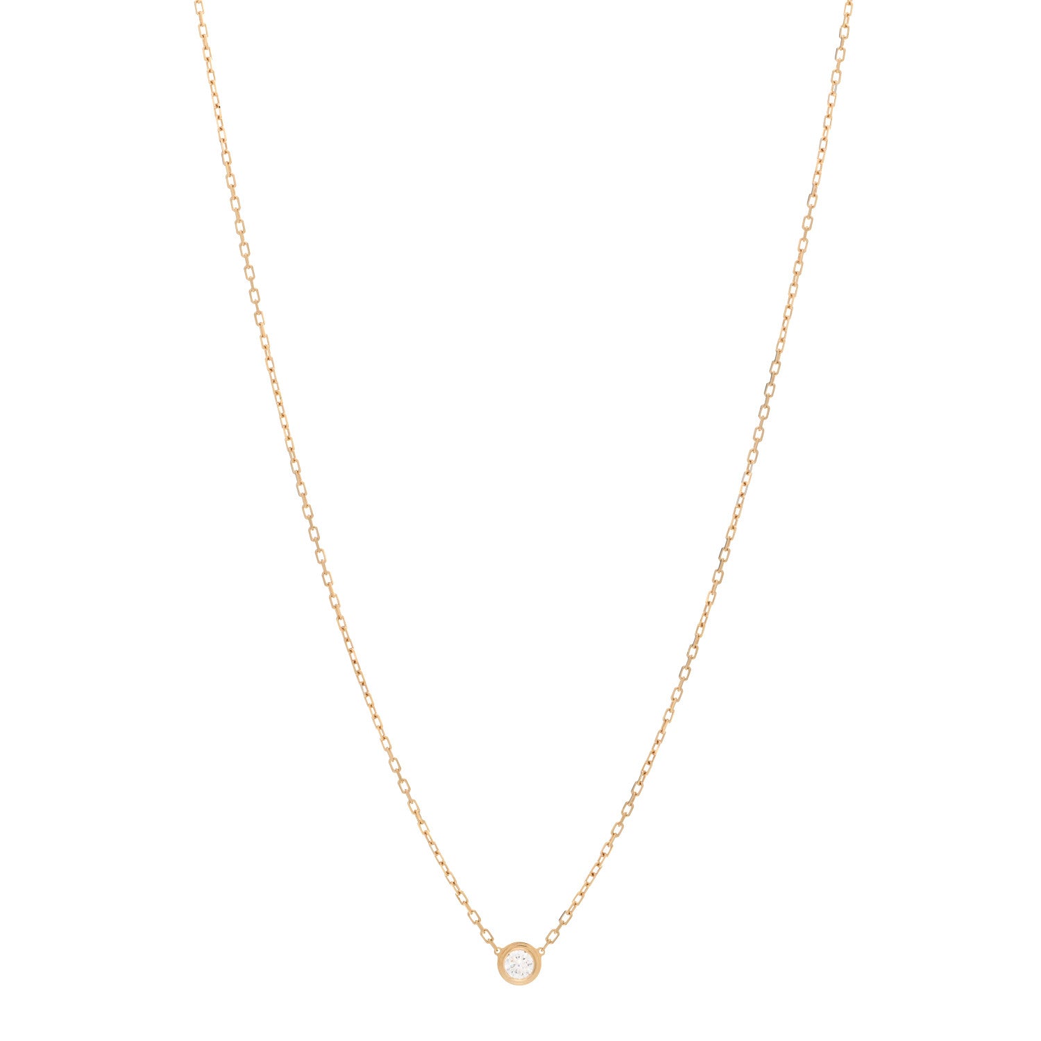 Cartier 18K Yellow Gold Diamond LM D'Amour Pendant Necklace 1 of 4